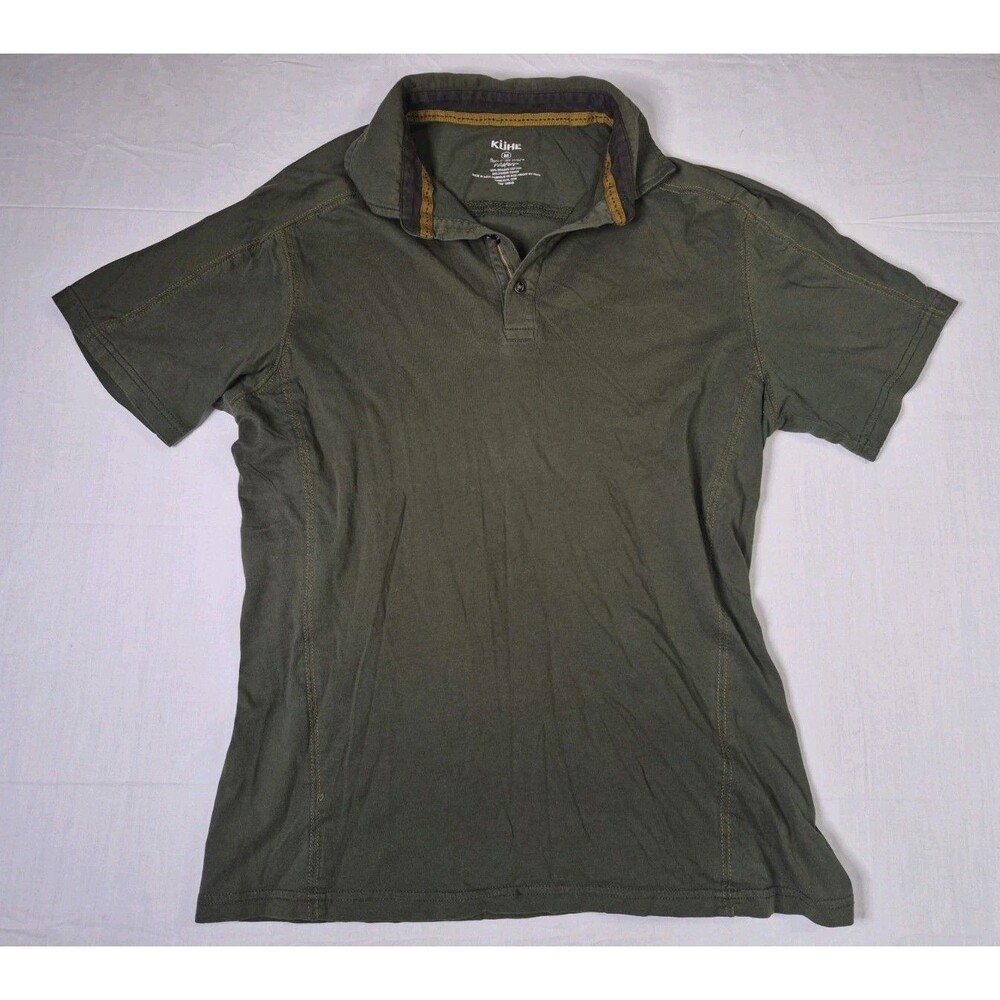 Kuhl Shirt Men's Size Medium Green Polo Wildfibre Short Sleeve Style 7242